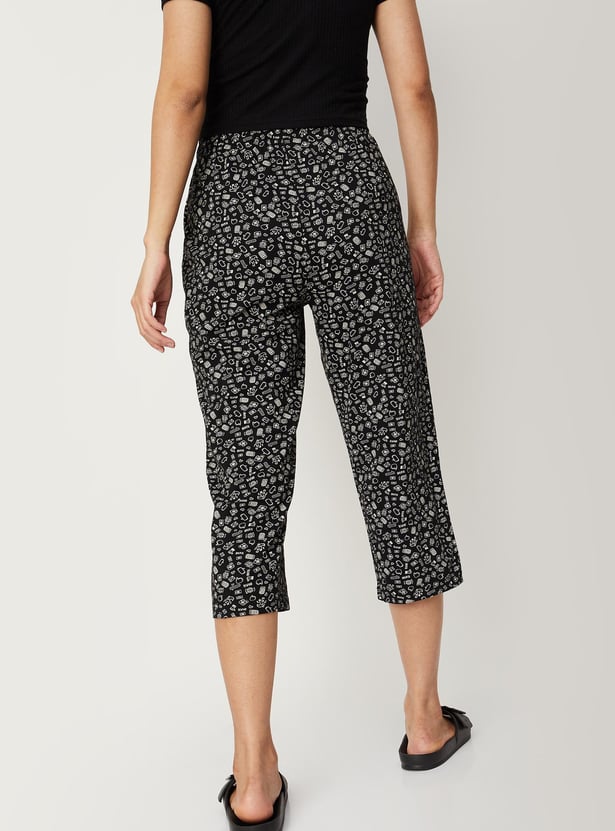 Women Printed Knit Capris