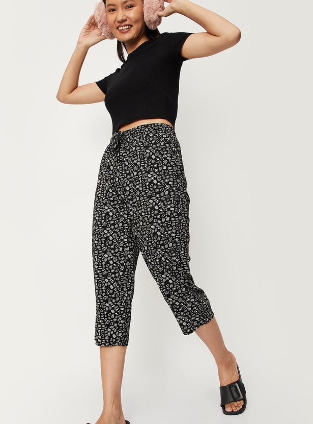 Women Printed Knit Capris