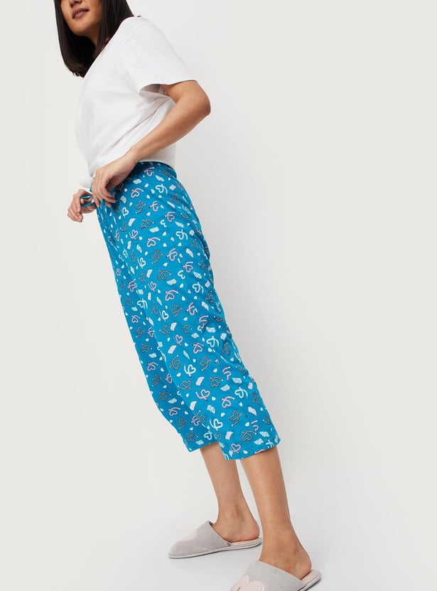Women Printed Knit Capris