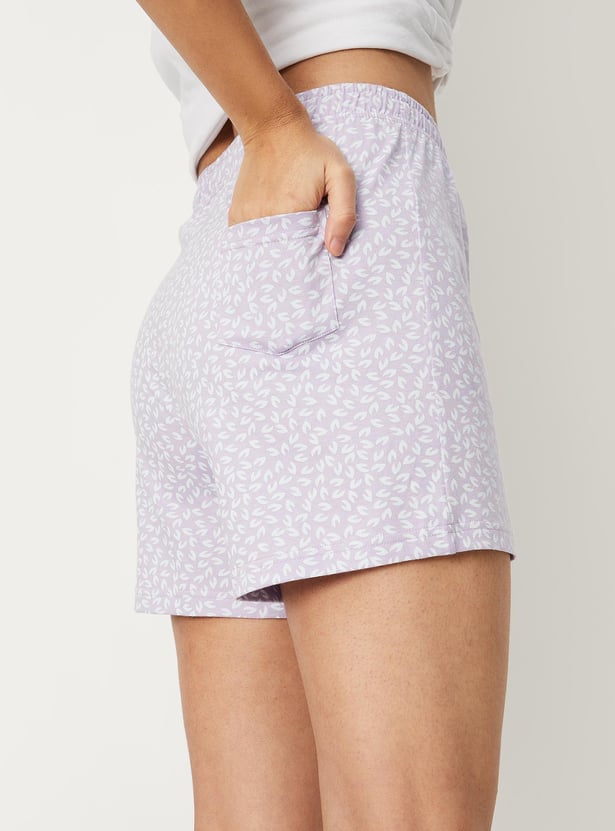 Women Printed Knit Sleep Shorts