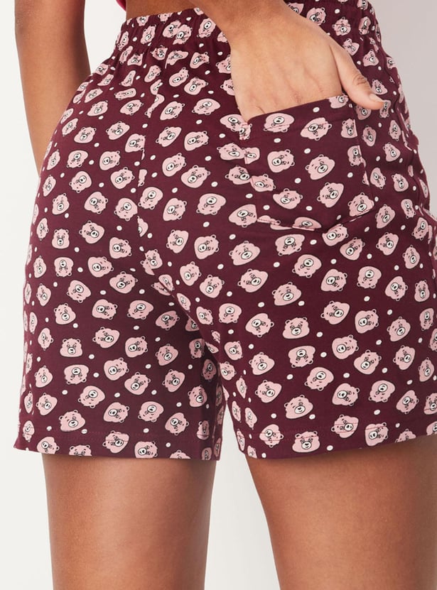 Women Printed Knit Shorts