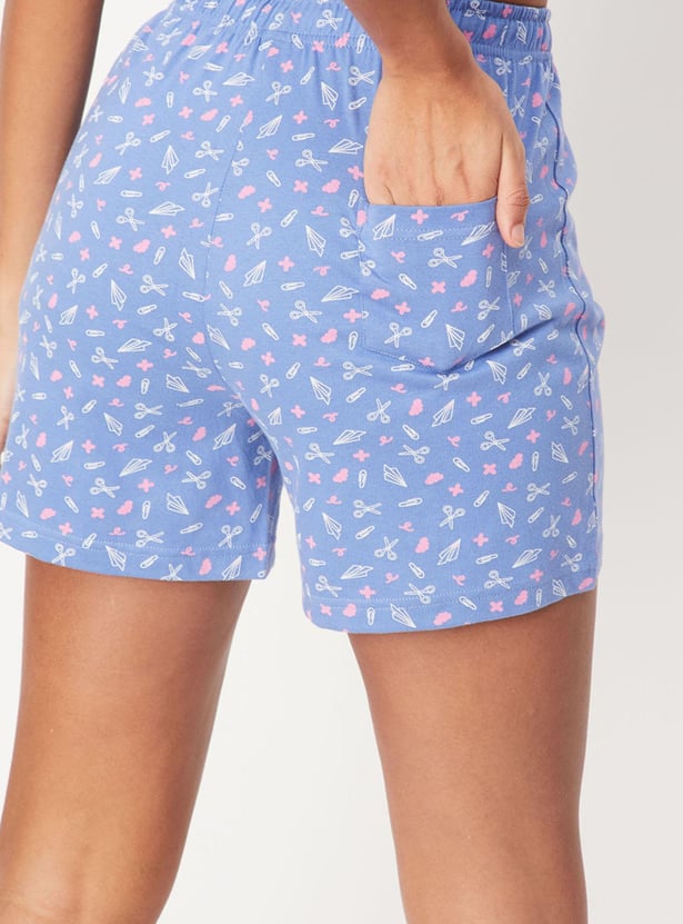 Women Printed Knit Shorts