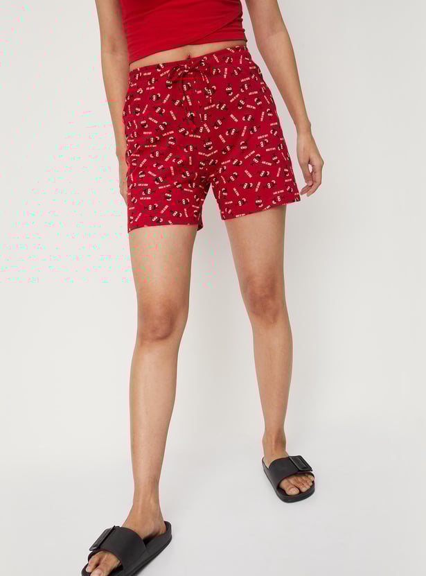 Women All-Over Printed Knit Shorts