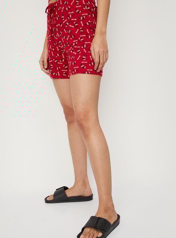 Women All-Over Printed Knit Shorts