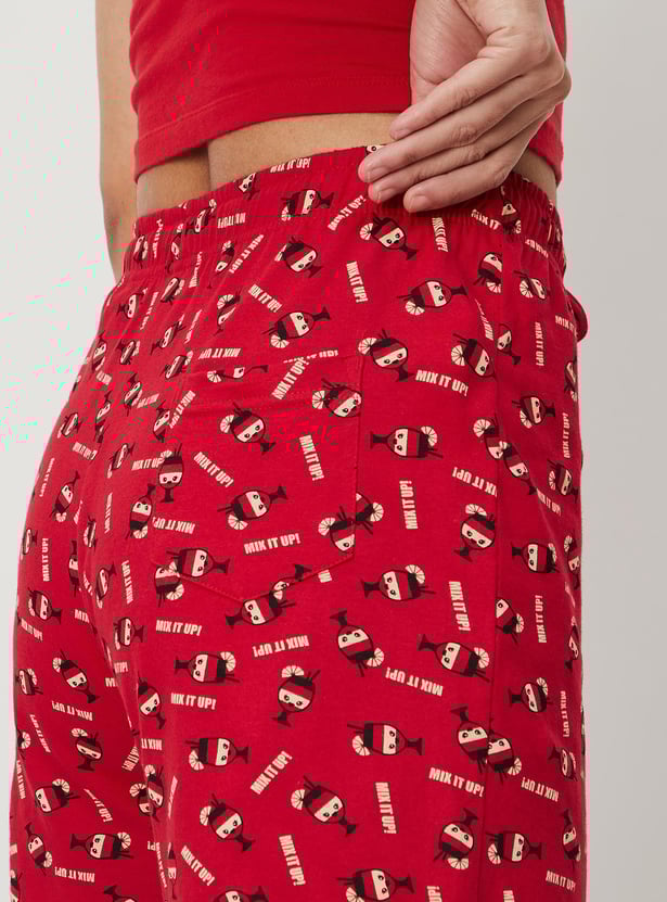 Women All-Over Printed Knit Shorts