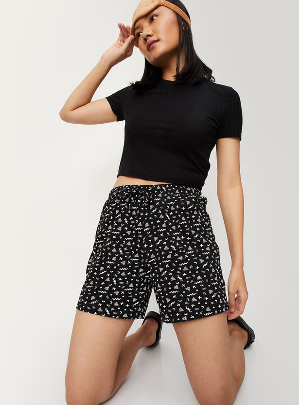 Women Star Printed Sleep Shorts