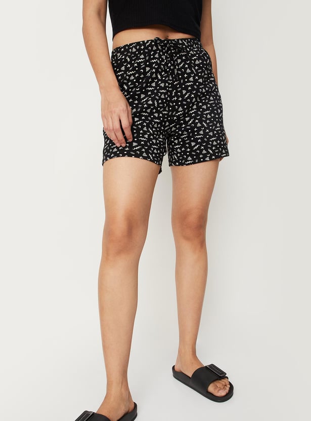 Women Star Printed Sleep Shorts