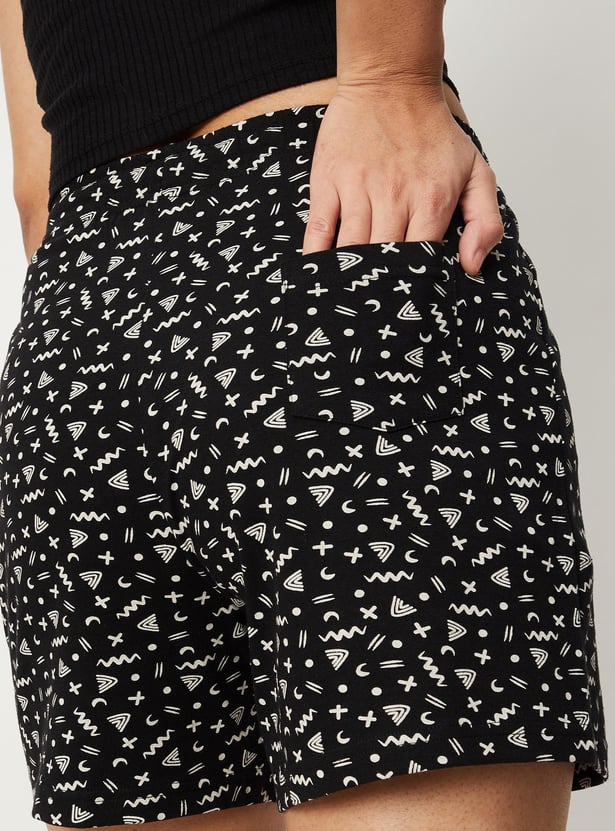 Women Star Printed Sleep Shorts