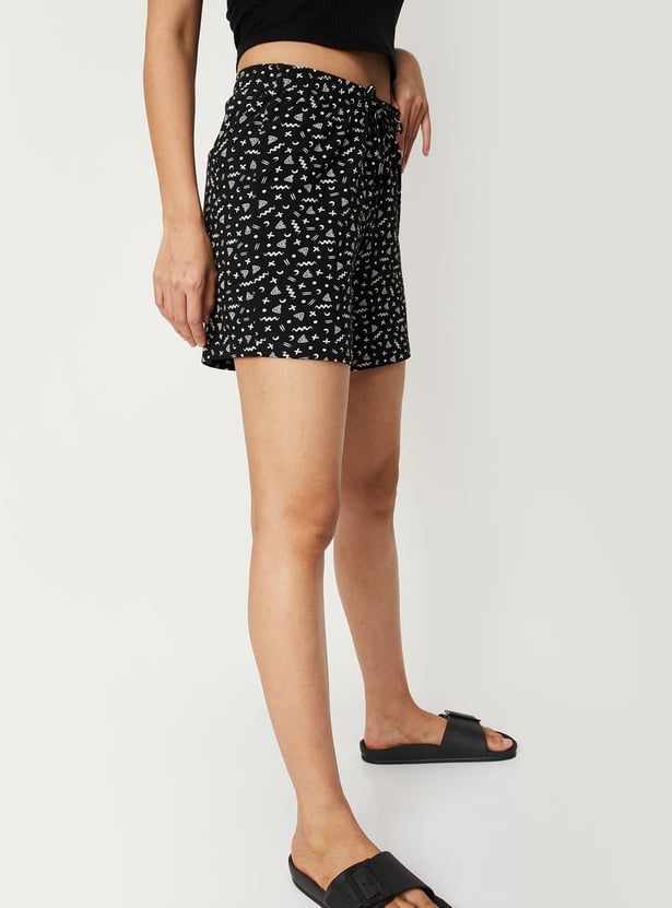 Women Star Printed Sleep Shorts