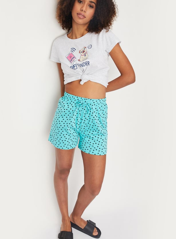 Women Printed Knit Shorts