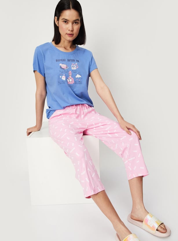 Women Printed Capri Set