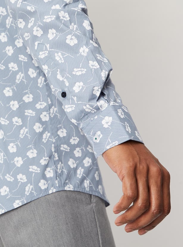 Men Floral Printed Slim Fit Formal Shirt