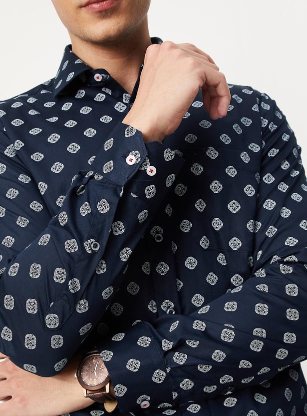 Men Printed Slim Fit Formal Shirt
