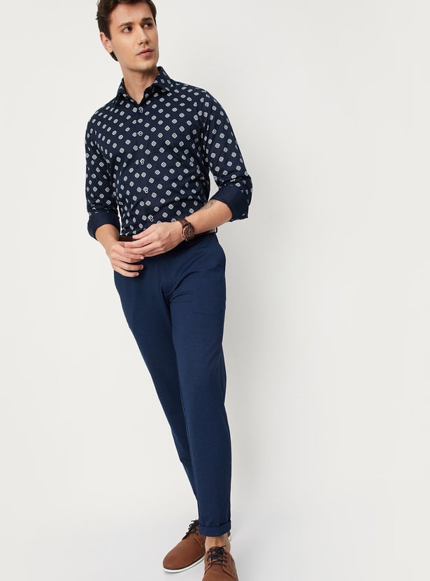 Men Printed Slim Fit Formal Shirt
