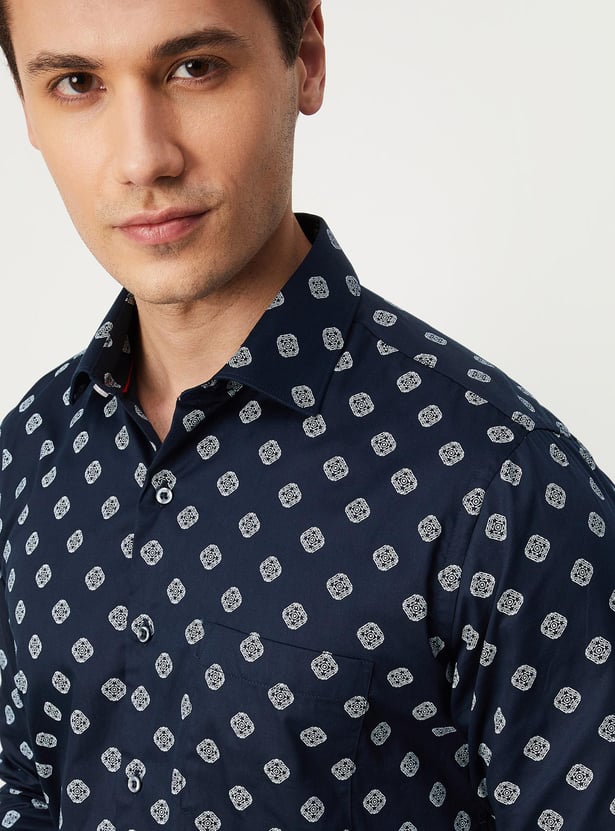 Men Printed Slim Fit Formal Shirt