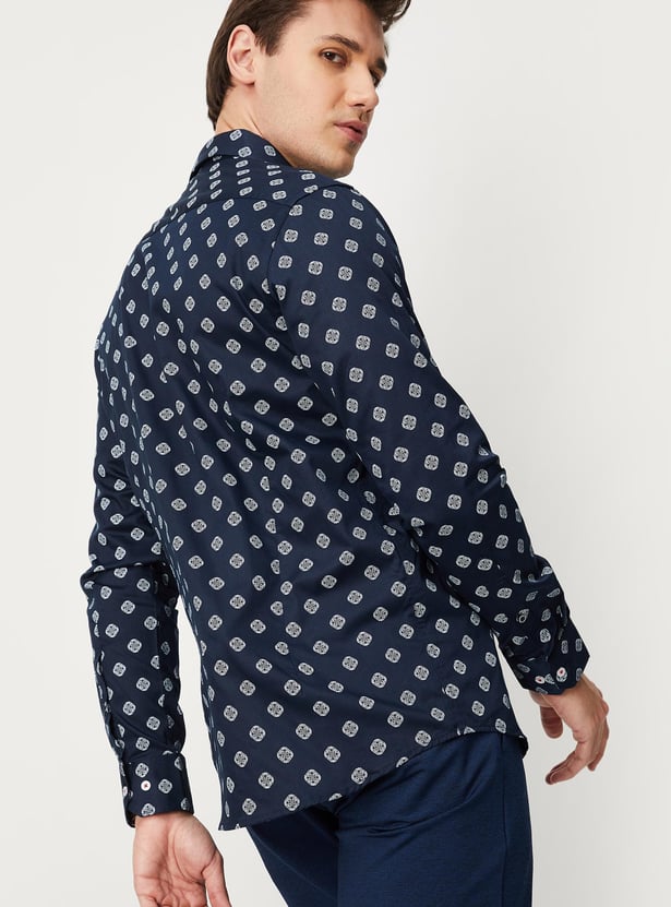Men Printed Slim Fit Formal Shirt