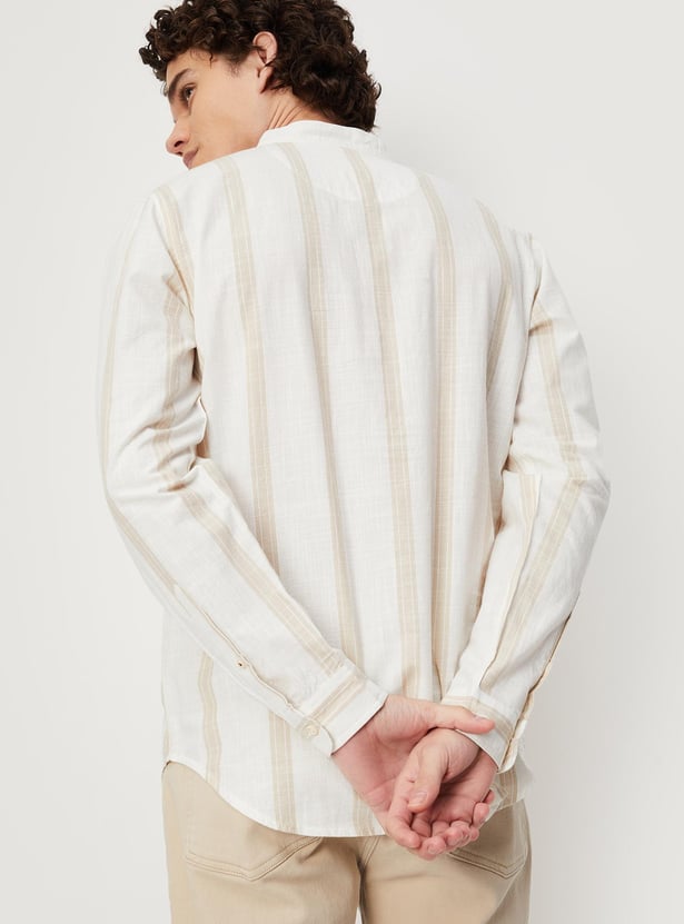Men Striped Yarn Dyed Short Kurta