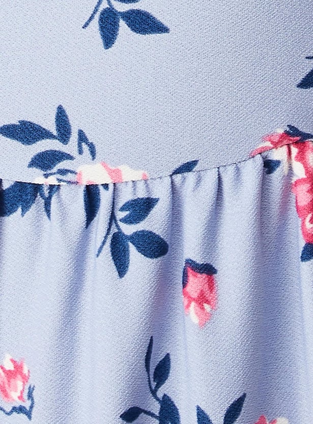 Women Floral Printed Tiered Dress