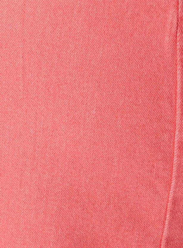 Women Solid Slit Hem Mini Skirt