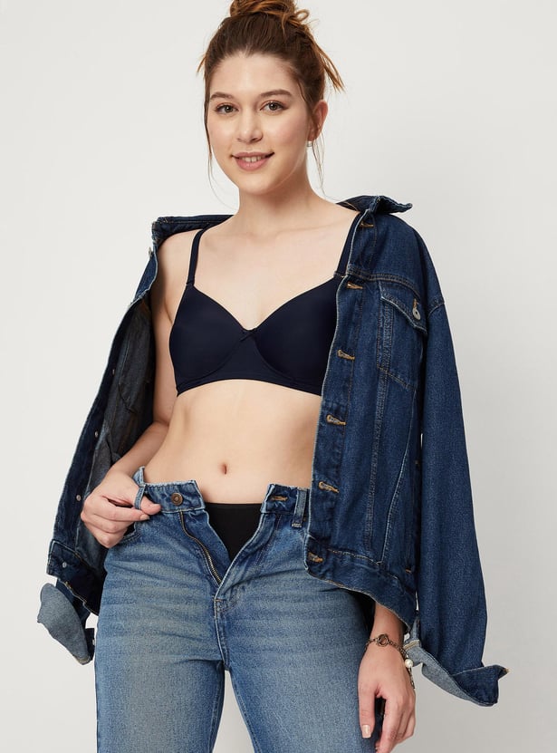 Women Solid Padded Non-Wired Bra