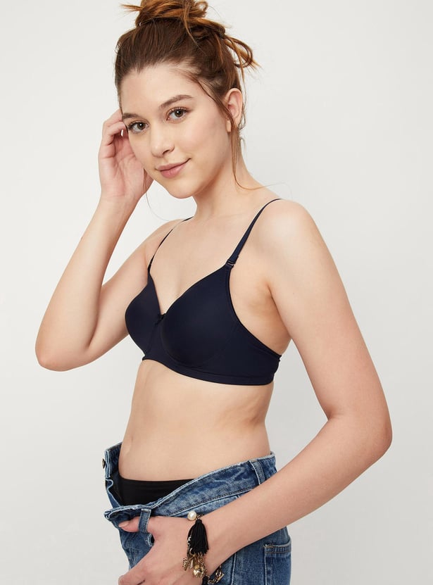 Women Solid Padded Non-Wired Bra
