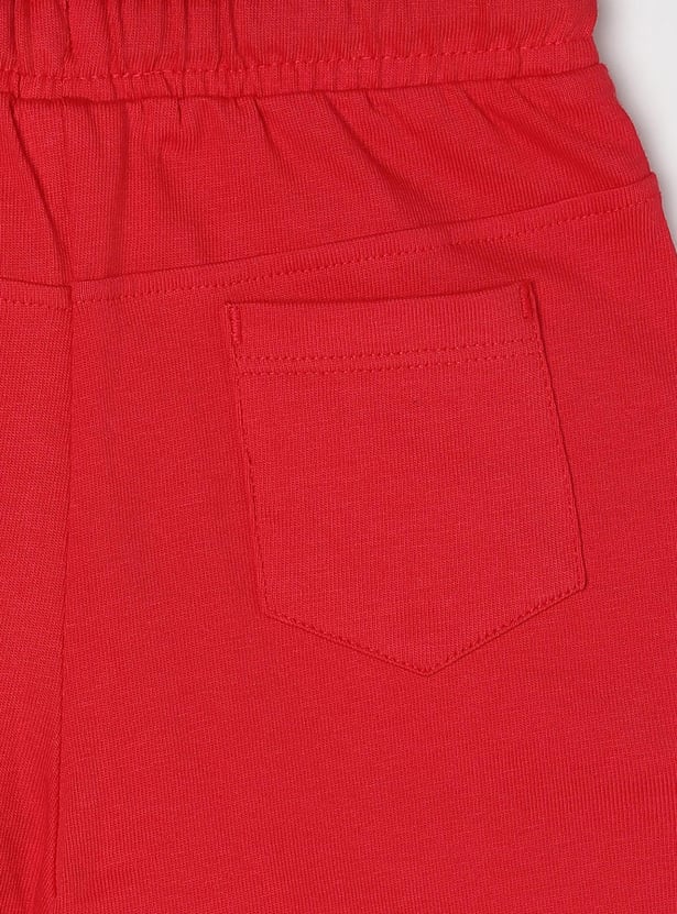 Boys Typographc Printed Drawstring Shorts