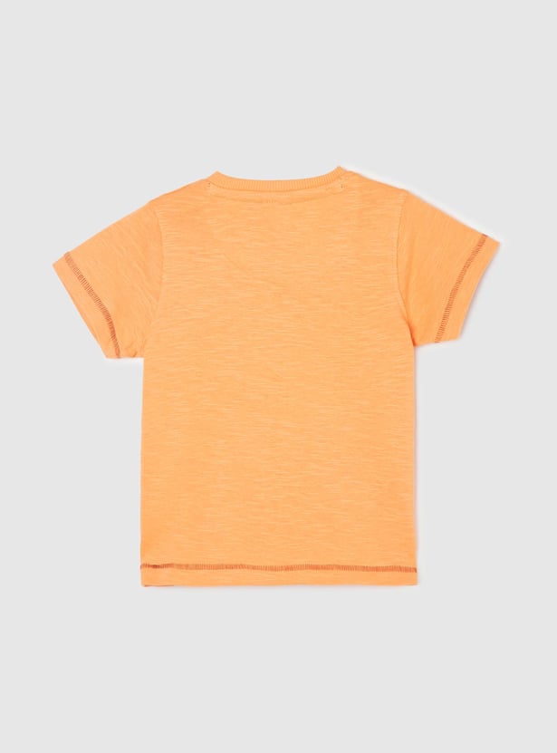 Boys Printed T-shirt with Kangaroo Pocket