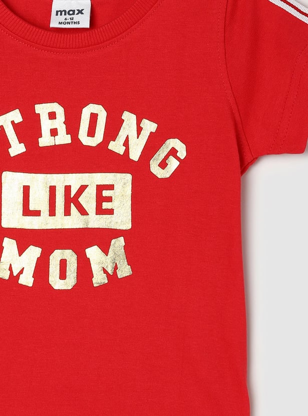 Boys Typographic Printed Knit T-shirt