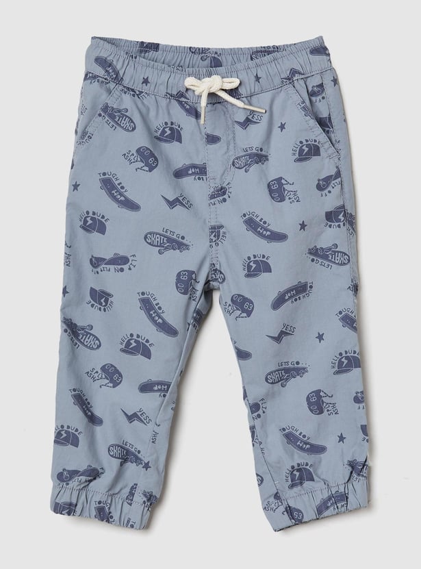 Boys Printed Drawstring Waist Joggers