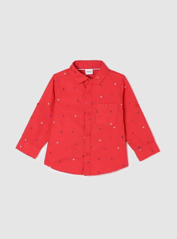 Boys All-Over Print Full Sleeves Shirt