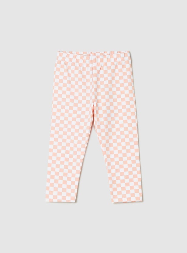 Girls Checked Leggings