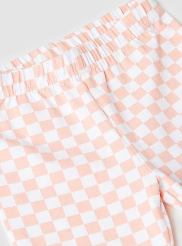 Girls Checked Leggings