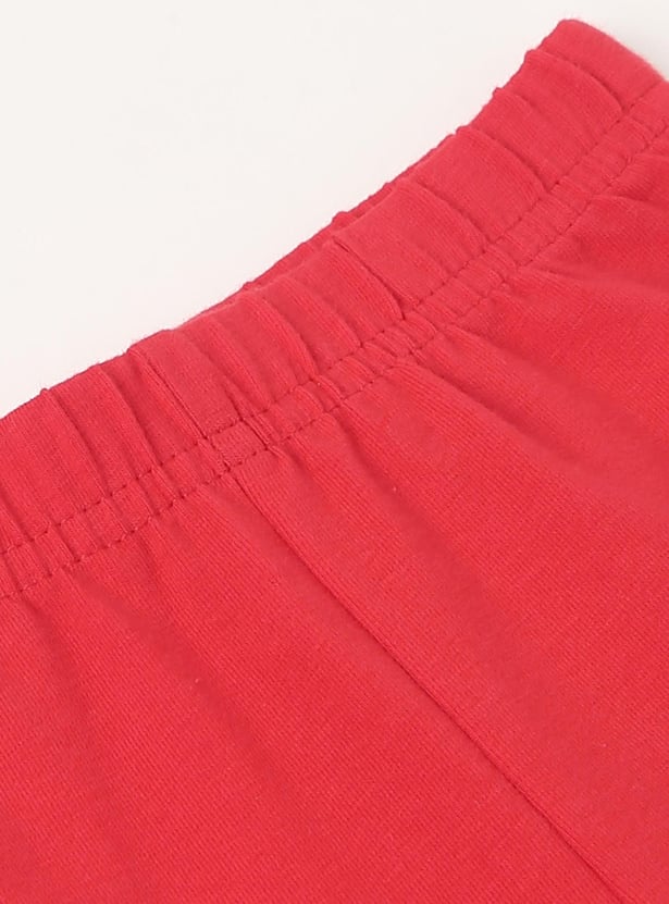 Girls Solid Elasticated Leggings