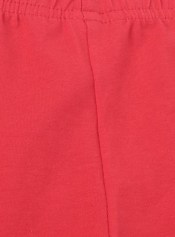 Girls Solid Elasticated Leggings