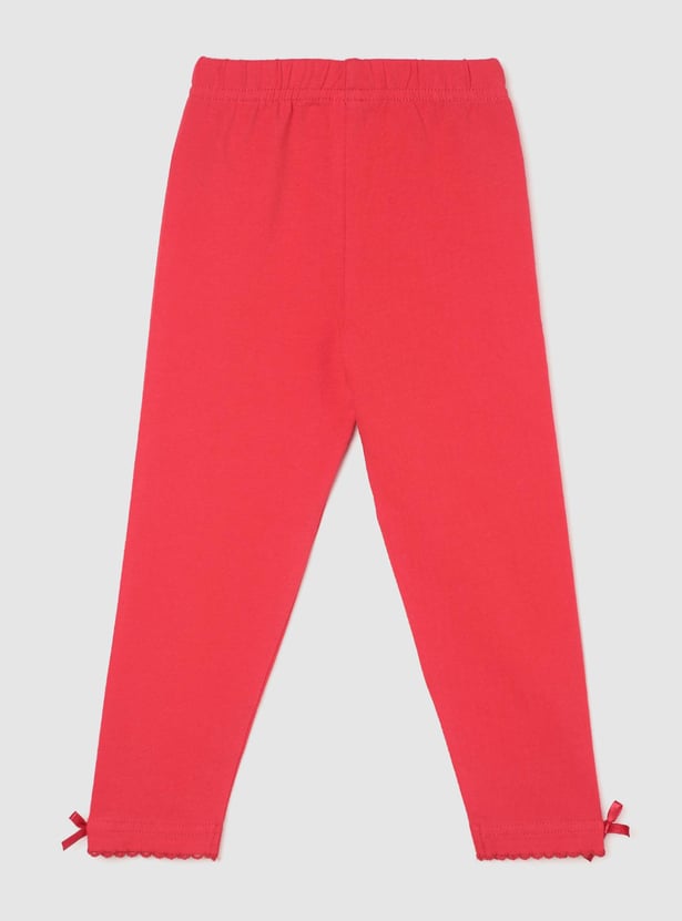Girls Solid Elasticated Leggings