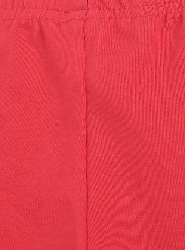 Girls Solid Elasticated Leggings
