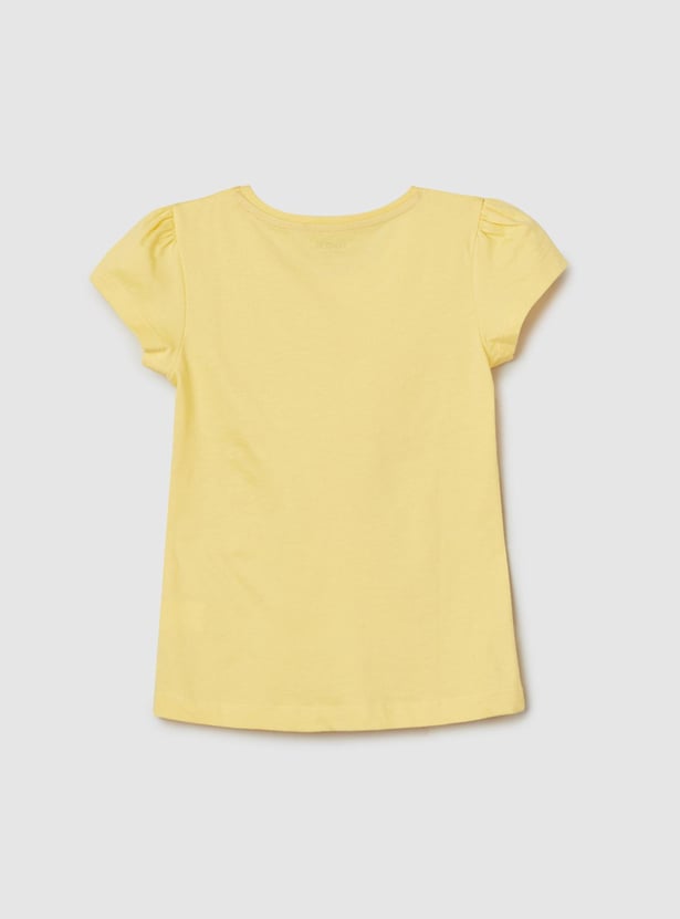 Girls Graphic Printed Half Sleeves T-shirt