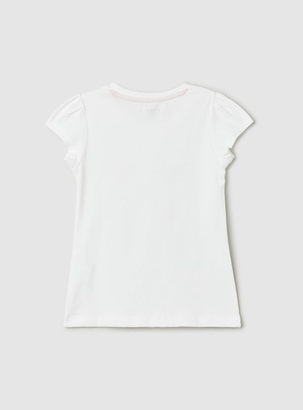 Girls Cap Sleeve Graphic T-shirt