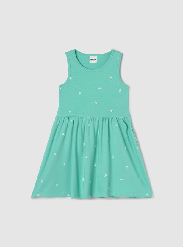 Girls Printed Sleeveless A-line Dress