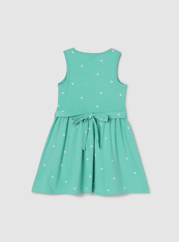 Girls Printed Sleeveless A-line Dress