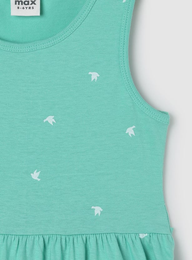 Girls Printed Sleeveless A-line Dress