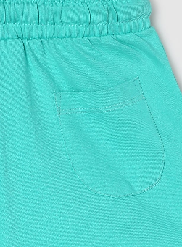 Girls Glitter Print Knit Shorts
