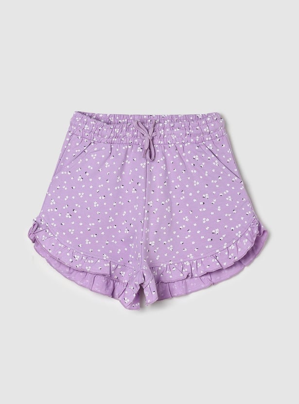 Girls All-Over Printed Knit Shorts