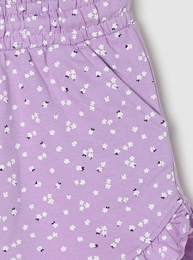 Girls All-Over Printed Knit Shorts