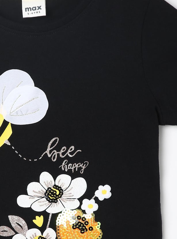 Girls Embellished Knit T-shirt