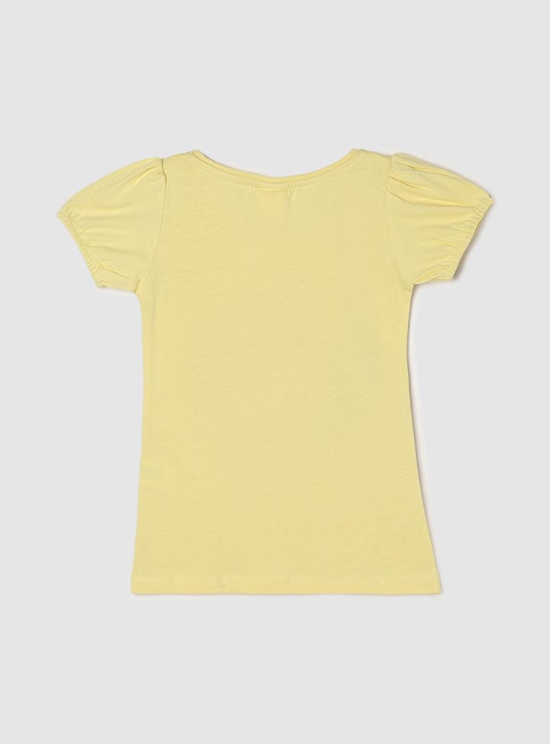 Girls Embellished Round Neck Casual Top