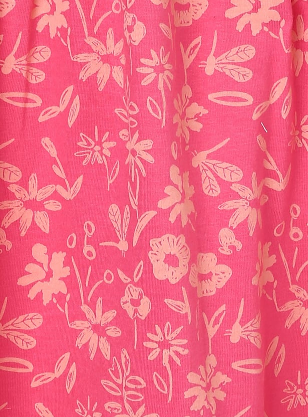 Girls Floral Printed Tie-Up Top