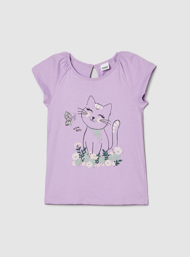 Girls Raglan Sleeve Graphic T-shirt