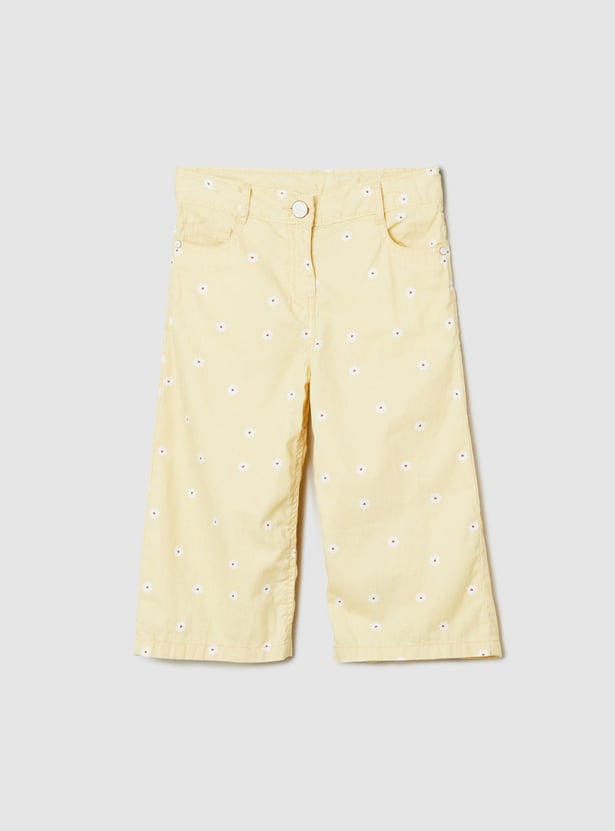 Girls Printed Cotton Trousers