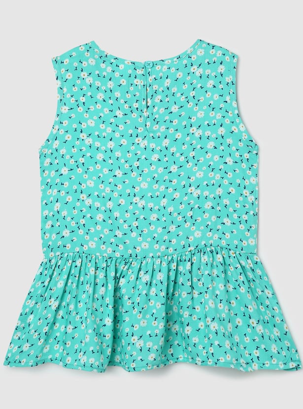 Girls Floral Printed Casual Top